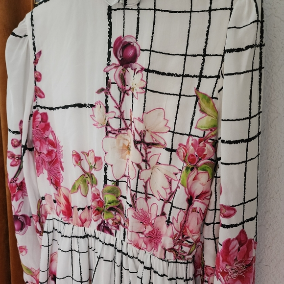 Rococo Sand 100% Silk Embroidered Floral Mini Dress - Picture 9 of 9